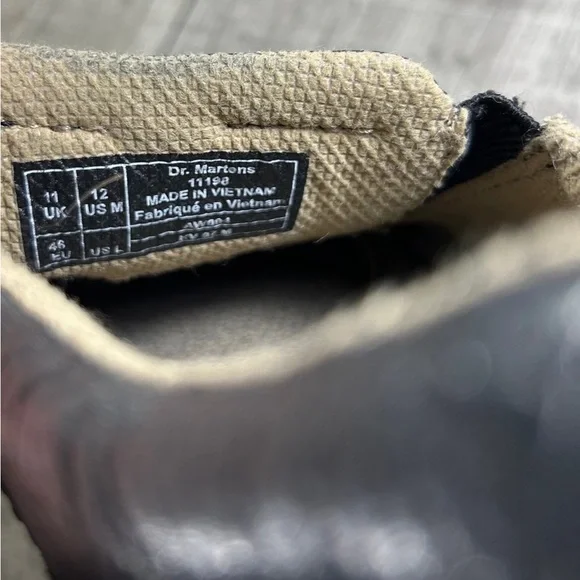 Dr Doc Martens Orson 11198 DMs Black Leather Mens Slip Up Shoes Loafers Size 12 - Picture 9 of 9